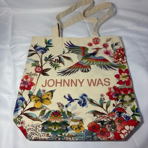 Johnny Was California Bundle Shoulder Tote Bag Boho Floral Bird Design & Bear - Picture 1 of 14